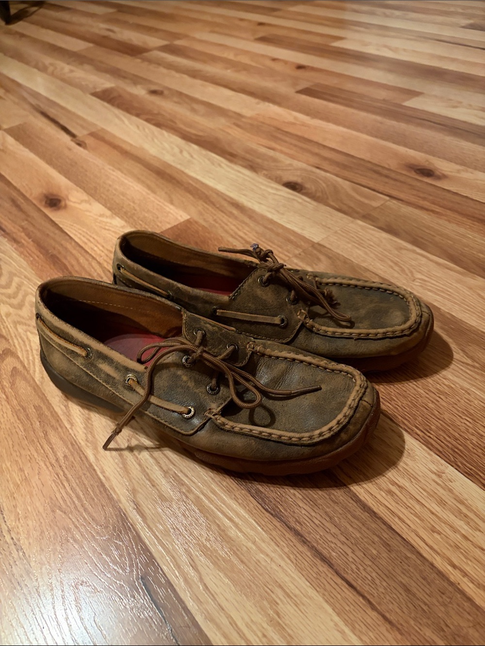 Twisted X Brown Leather Boat Shoes